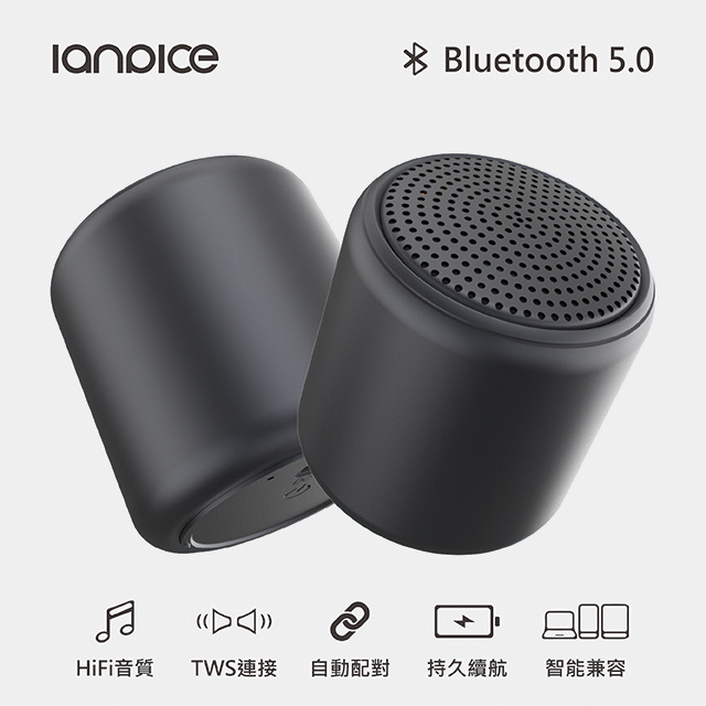 Lanpice inPods littleFUN 迷你藍芽音箱 鈦金灰