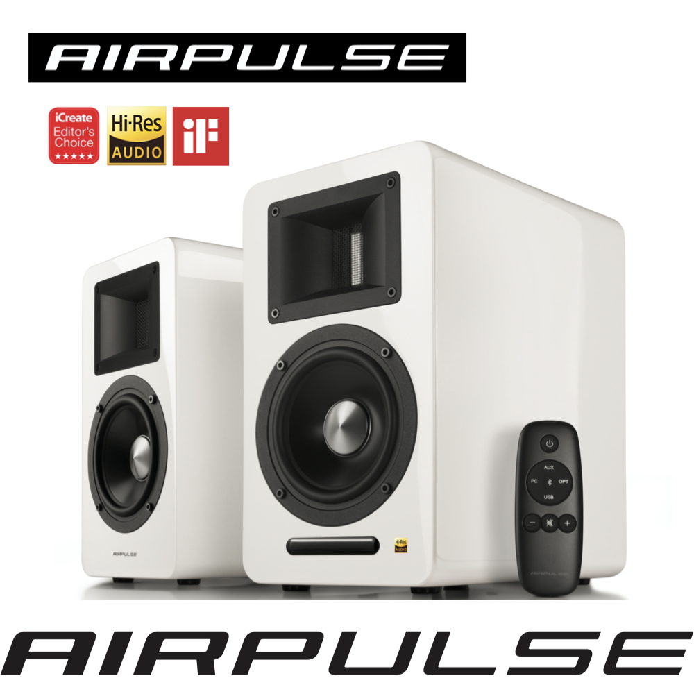AIRPULSE A100 Plus 主動式音箱(白)