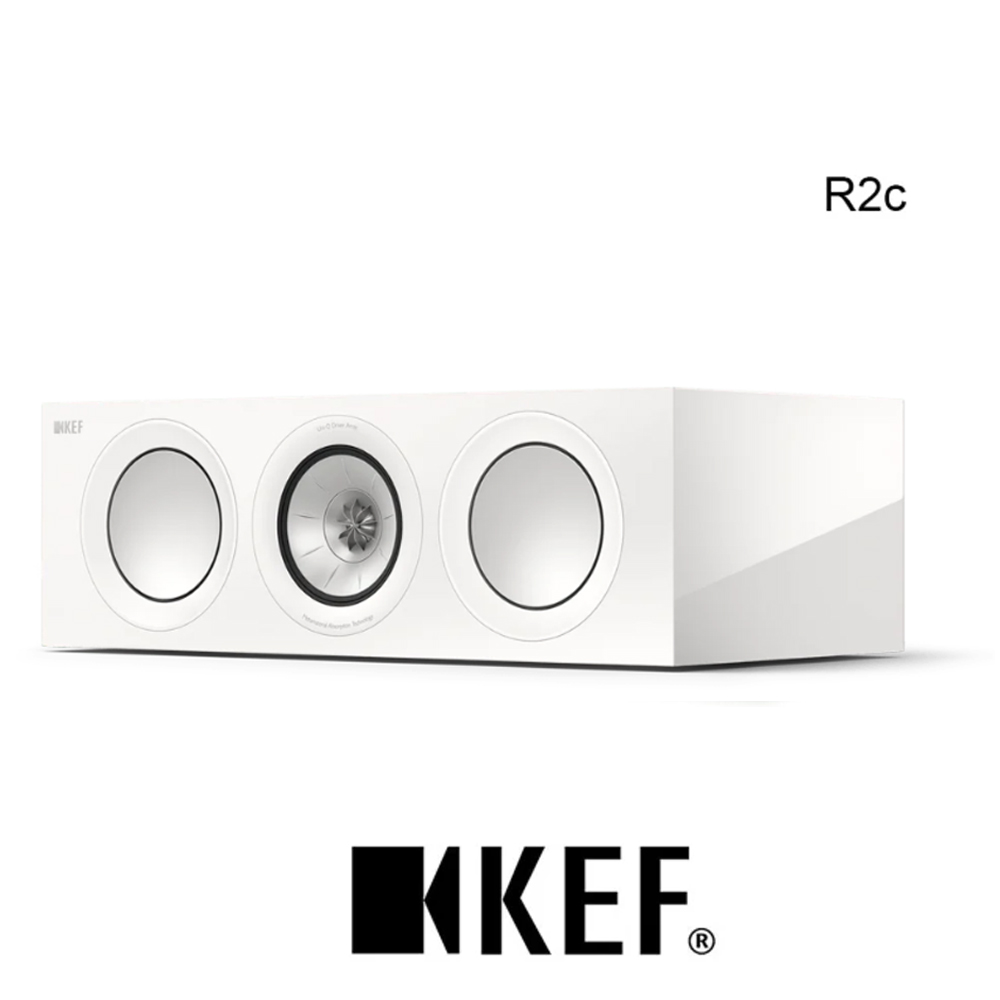 英國 KEF R2c Gloss White 單支 三路分音中置揚聲器 Uni-Q 同軸共點單元 鋼琴白 台灣公司貨
