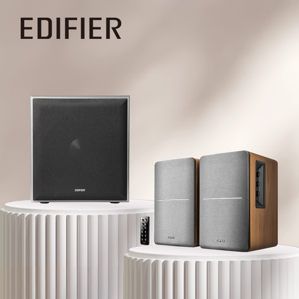 Edifier R1280DB 2.0聲道藍牙喇叭+T5 主動式重低音