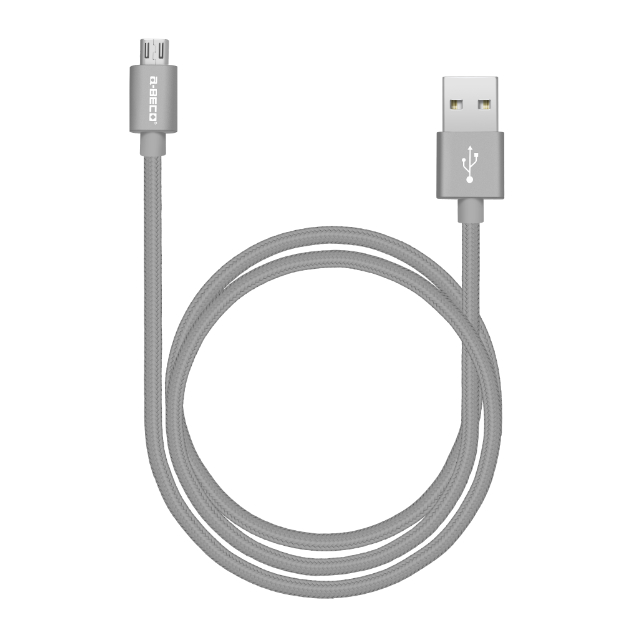 A-BECO Micro USB Cable 鋁合金 編織 充電 傳輸線-灰色 Micro USB Cable 1.2M