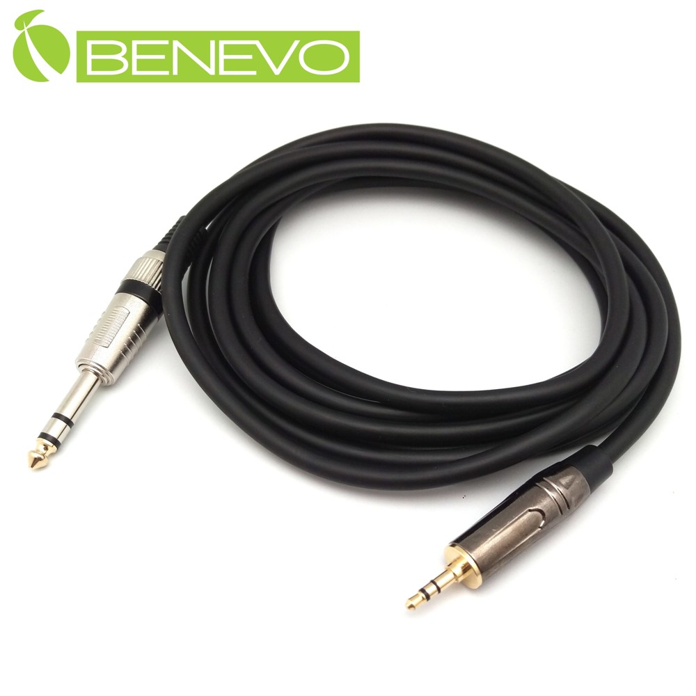 BENEVO 3.5M TRS型式6.3mm公對3.5mm公 平衡聲音連接線