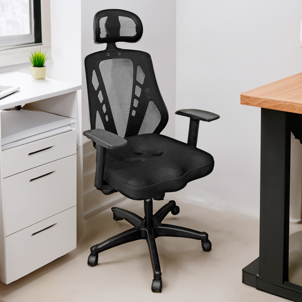 凱堡 羅典高韌性透氣三孔成型泡棉工學椅/電腦椅/主管椅