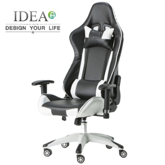 IDEA-舒馬克3D立體包覆舒適電競賽車椅-白色款