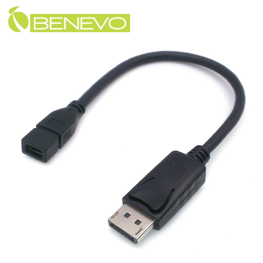 BENEVO DisplayPort(公)轉mini DP(母)訊號轉換短線