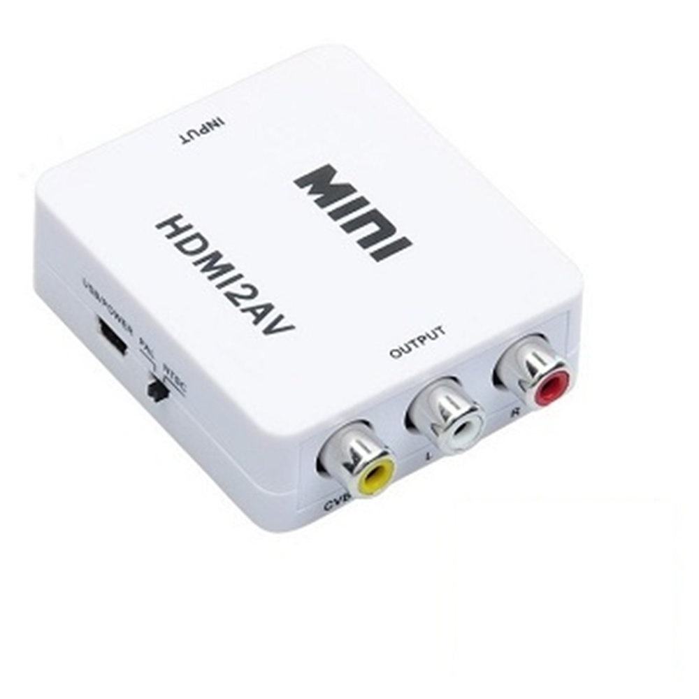 Full HD 1080P HDMI 視訊影像 轉 AV 端子 (RCA 紅白黃) 影音數位類比訊號轉接器