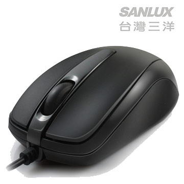 SANLUX台灣三洋超手感USB有線光學鼠(黑)