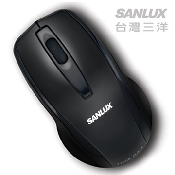 SANLUX台灣三洋日系經濟包USB有線光學鼠(時尚黑)