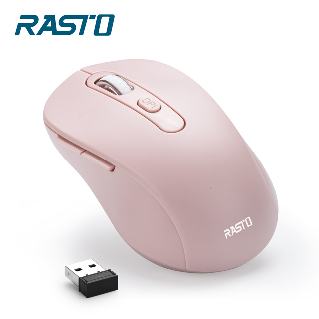 RASTO RM13 六鍵式超靜音無線滑鼠-粉