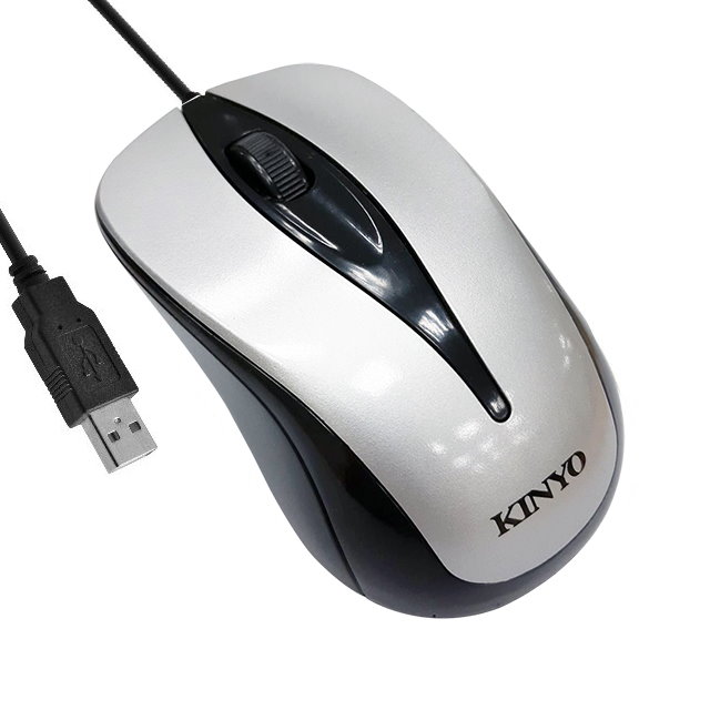 KINYO 藍光USB靜音滑鼠LKM505(銀)