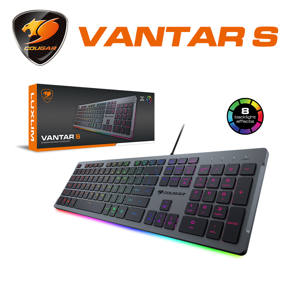 【COUGAR 美洲獅】VANTAR S剪刀腳 RGB 鍵盤
