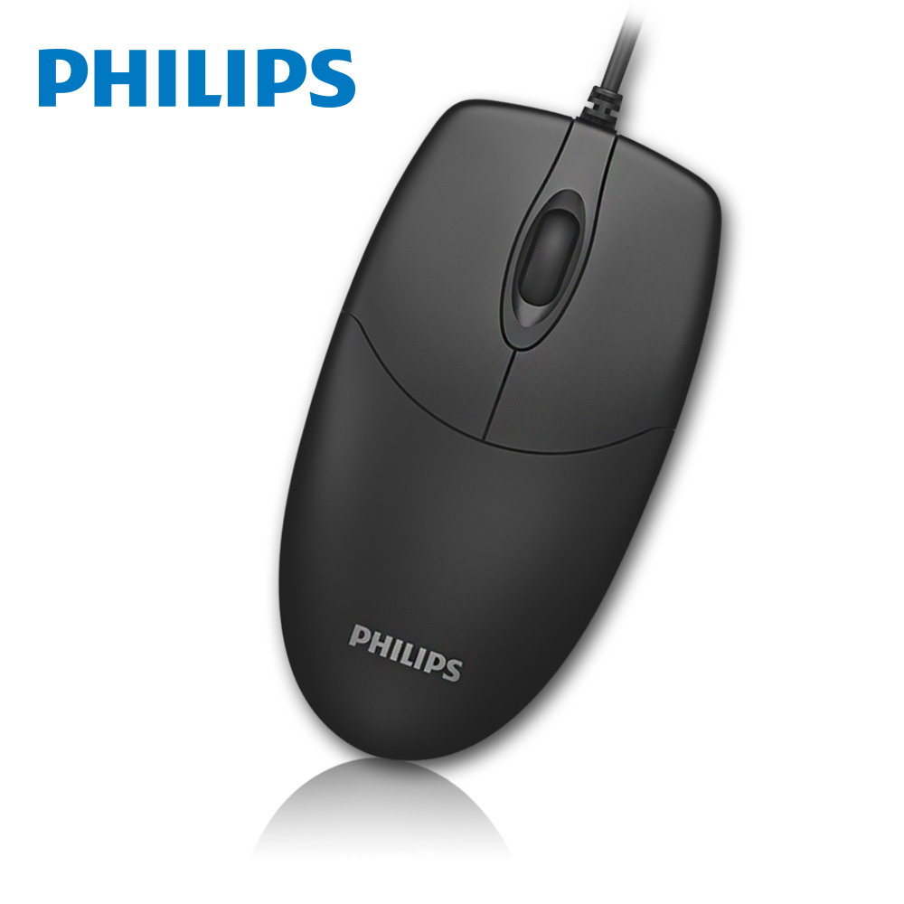 PHILIPS 飛利浦 USB有線滑鼠/黑 SPK7234