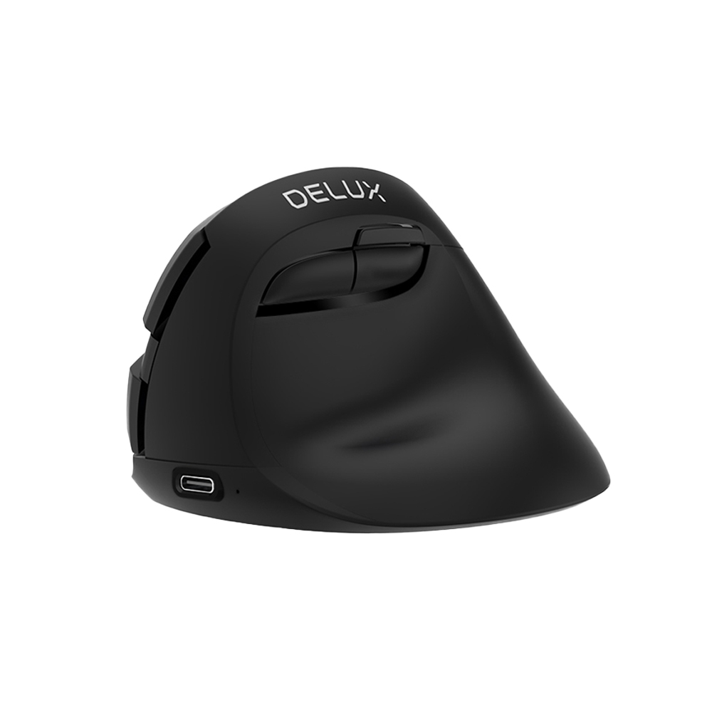 DeLUX M618mini 雙模垂直靜音無線光學滑鼠-左手版 (可使用藍芽或接收器連線)