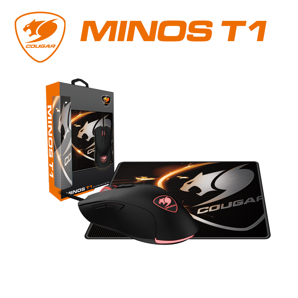 【COUGAR 美洲獅】MINOS T1 電競滑鼠鼠墊組 RGB滑鼠