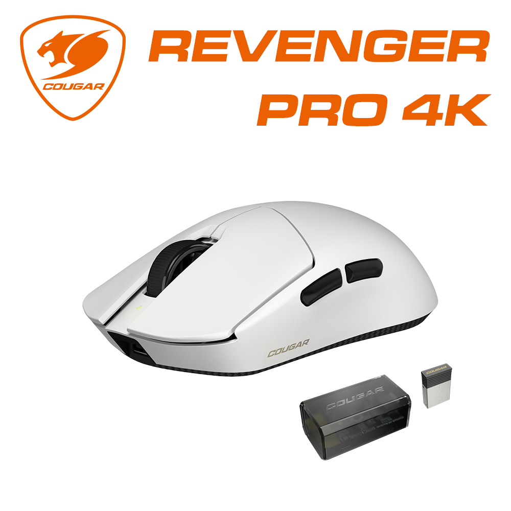 【COUGAR 美洲獅】REVENGER PRO 4K 無線電競滑鼠 白色