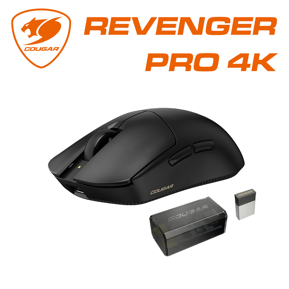 【COUGAR 美洲獅】REVENGER PRO 4K 無線電競滑鼠 黑色