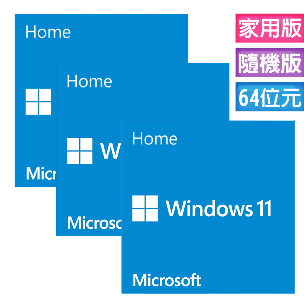 Windows 11 家用中文版 64位元隨機版 三入組