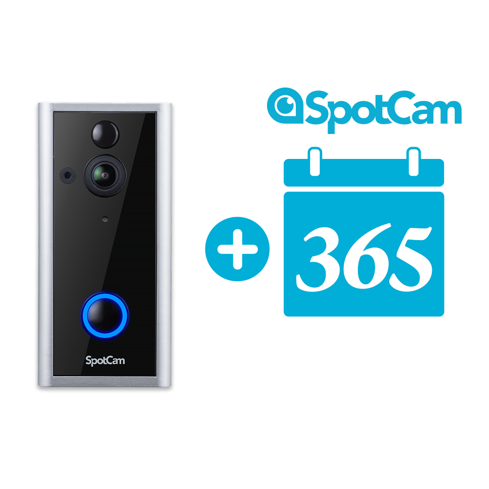 SpotCam Ring2 +365天雲端 1080P真雲端全無線智慧WiFi視訊門鈴攝影機