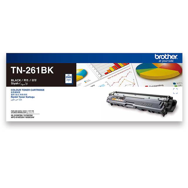Brother TN-261BK 原廠黑色碳匣（適用：HL-3170CDW、MFC-9330CDW、MFC-9140CDN)