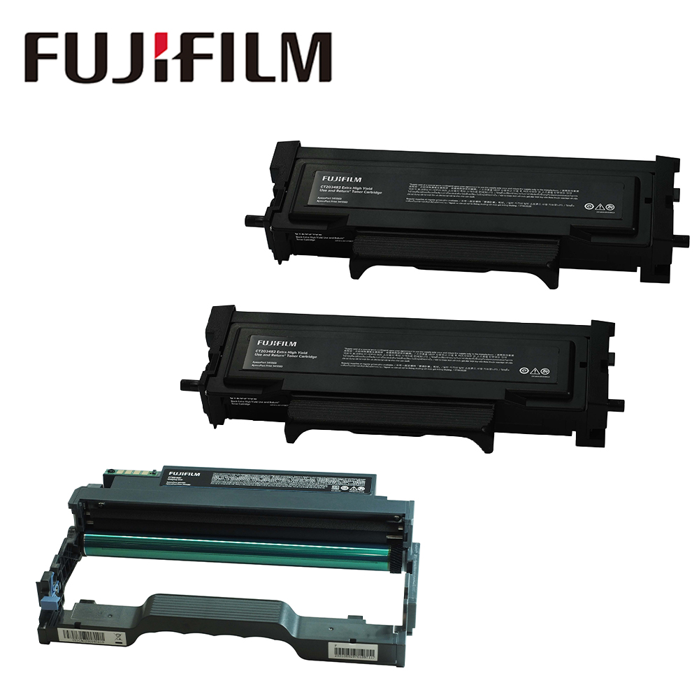 FUJIFILM 原廠原裝 CT203482x2 高容量黑色碳粉匣(6K)+CT351281 感光鼓 (12K)