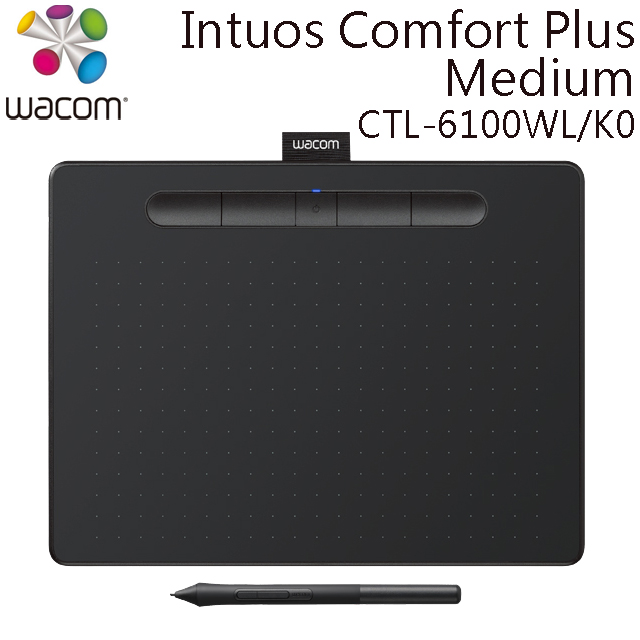Wacom Intuos Comfort Plus Medium 繪圖板 (藍牙版)(黑)