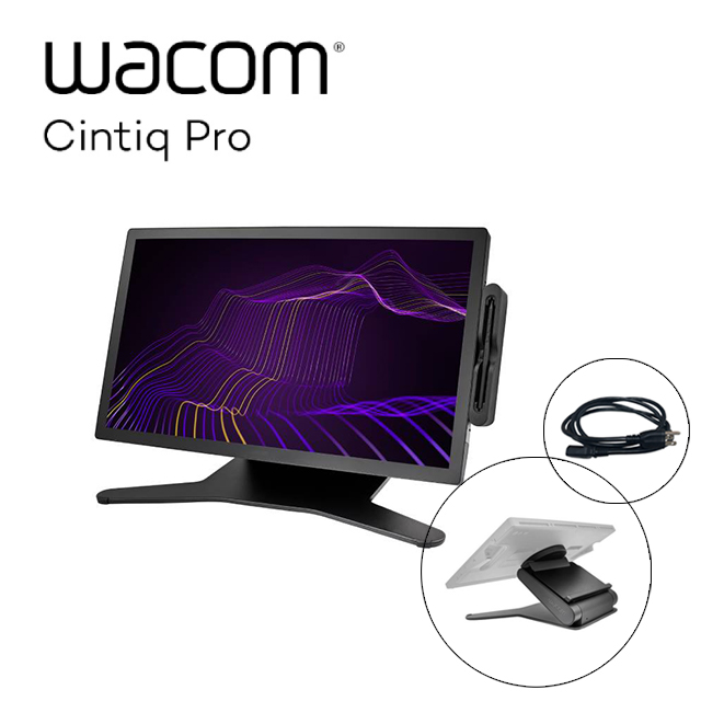 Wacom Cintiq Pro 27HD touch觸控液晶繪圖螢幕+1.8米電源線_品字頭+Pro 27 Ergo stand 腳架