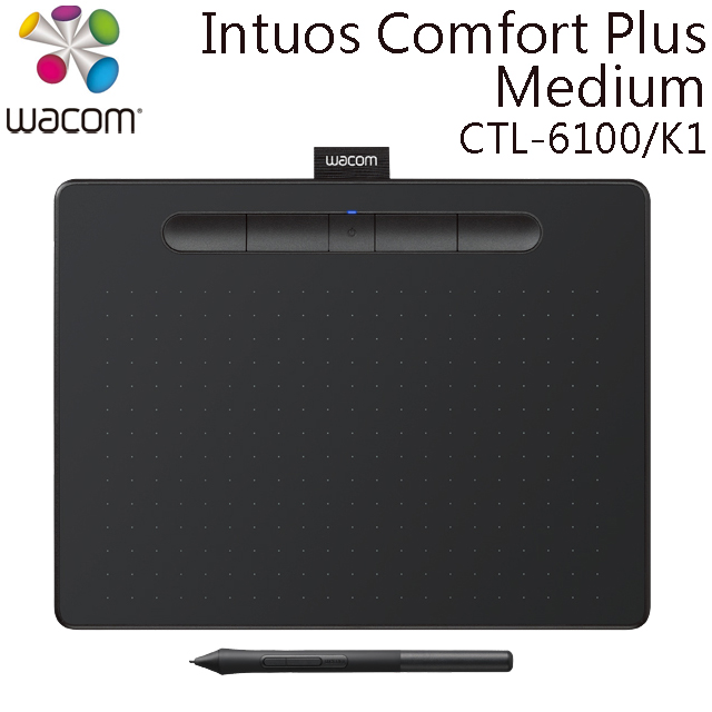 Wacom Intuos Comfort Plus Medium 繪圖板 (無藍牙版)(黑)