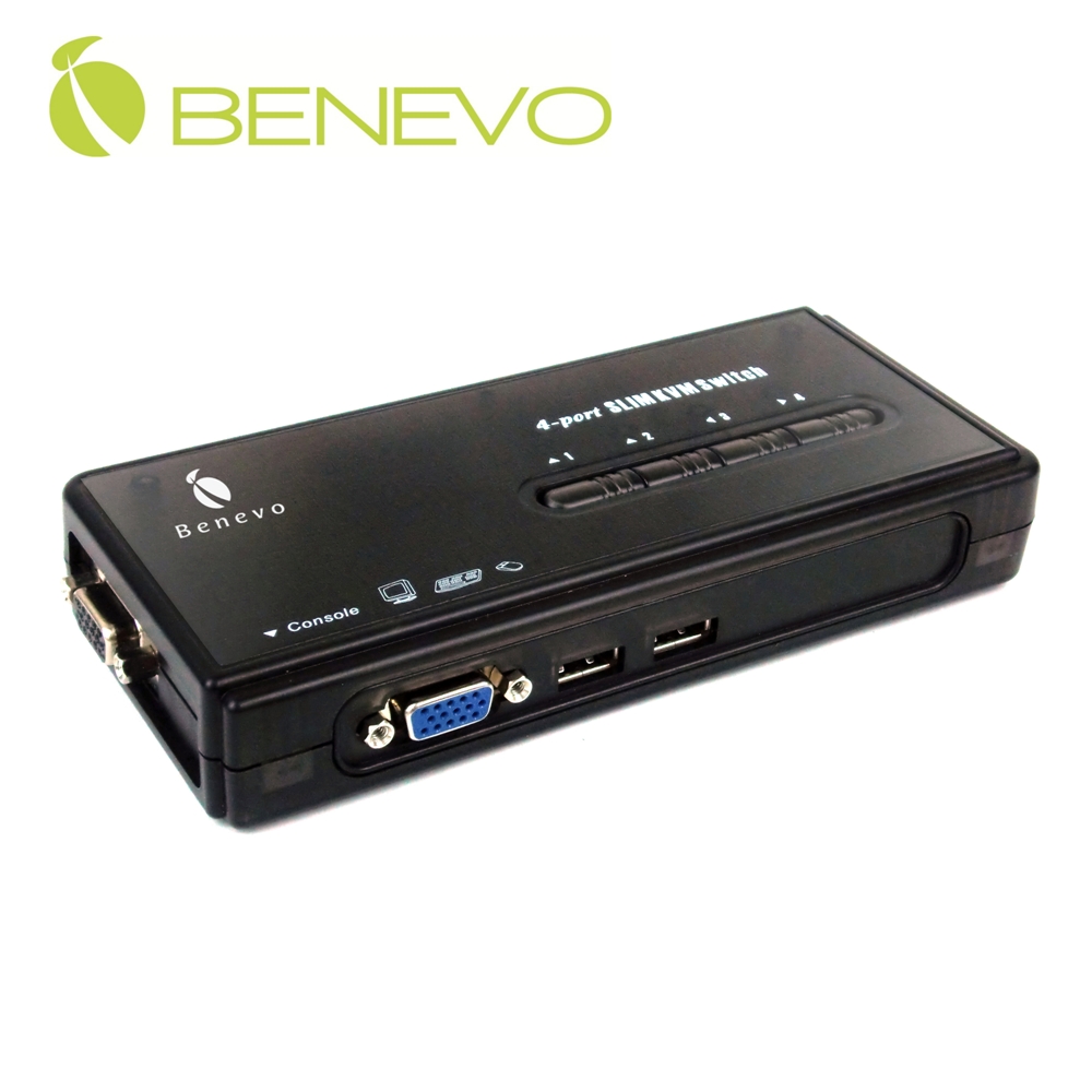 BENEVO桌上型 4埠USB VGA KVM切換器