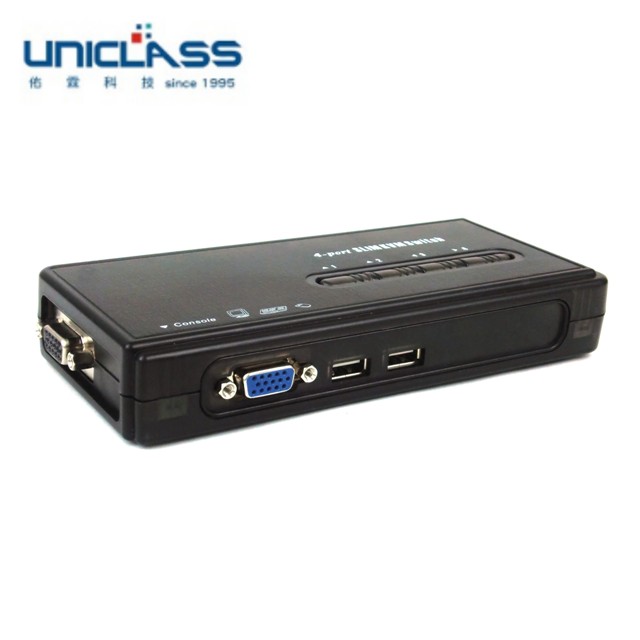 【UNICLASS】USB-SP04 4埠掌上薄型 VGA USB KVM 電腦切換器