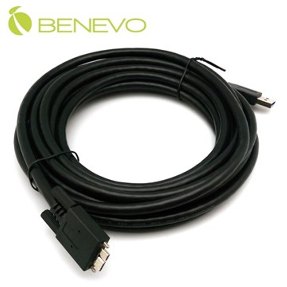 BENEVO可鎖型 5米 USB3.0 A(公)對Micro USB3.0(公)訊號連接線