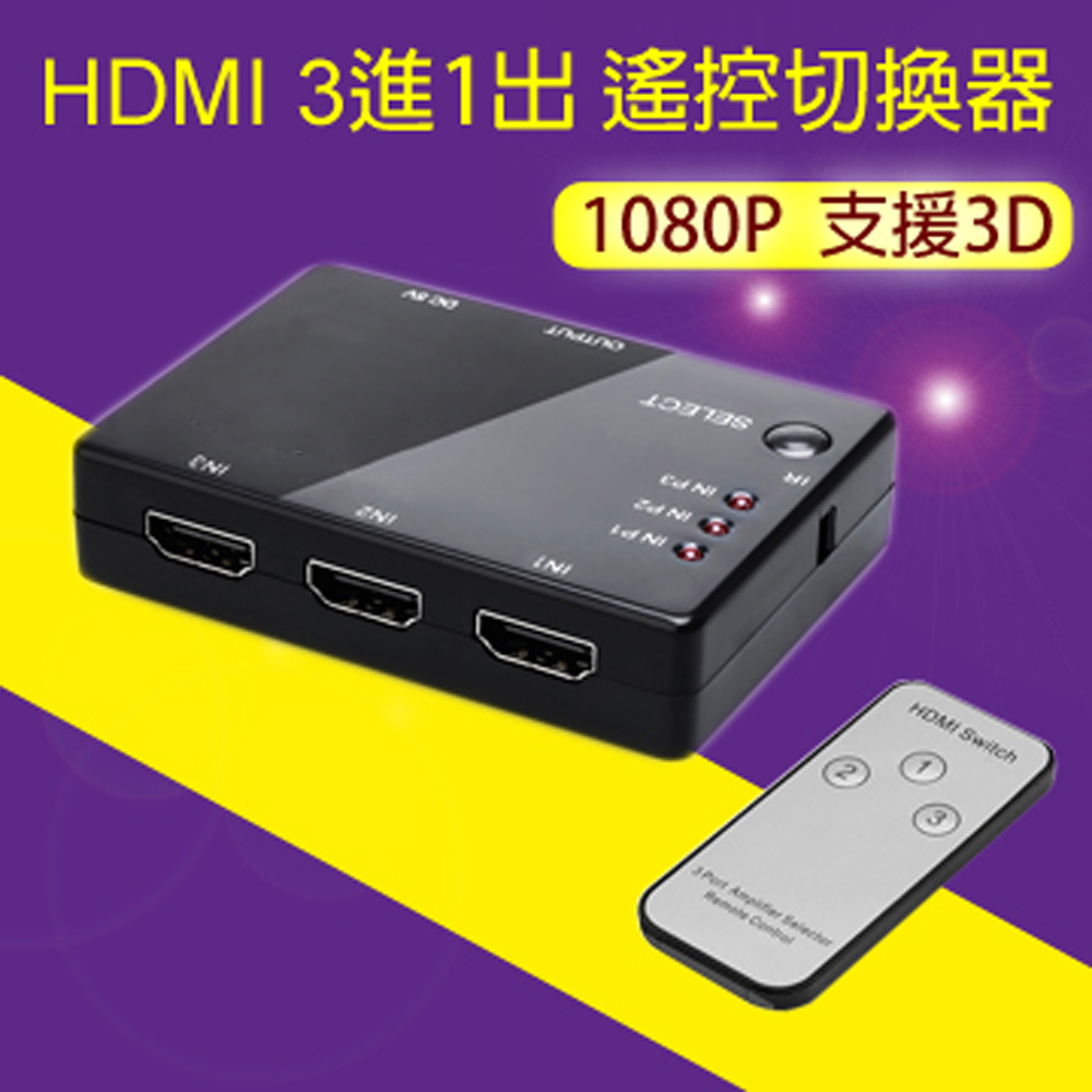 LineQ HDMI 3進1出遙控切換器