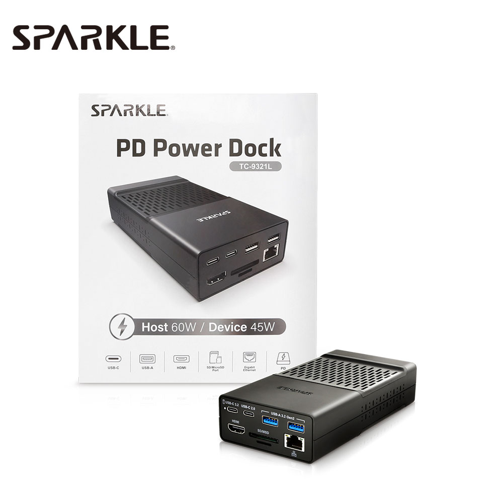 [登昌恆SPARKLE TC-9321L USB 3.2 8合1 PD快充集線器