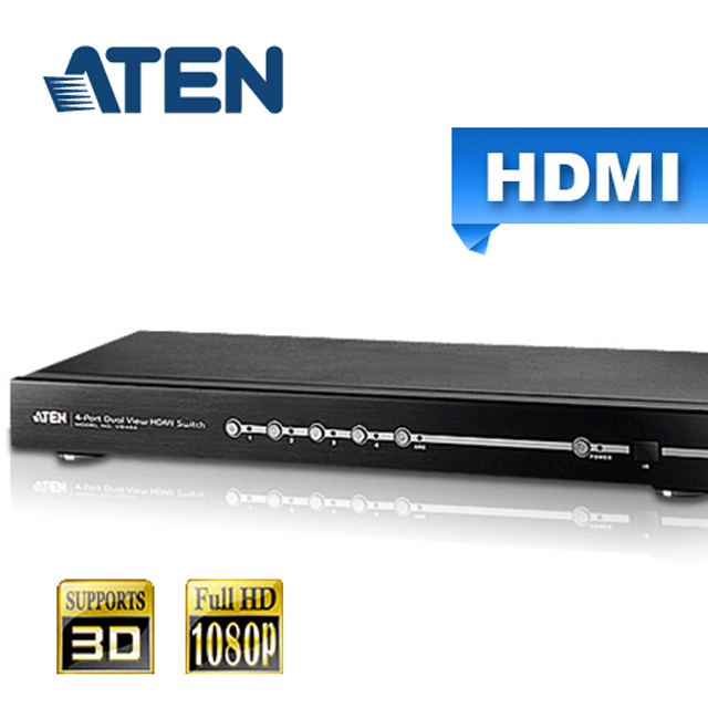 ATEN 4埠HDMI影音切換器附雙輸出 (VS482)