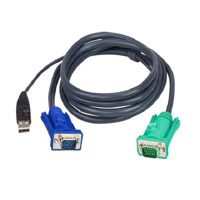 ATEN 1.8公尺 USB 介面切換器連接線附三合一SPHD連接頭 - 2L-5202U