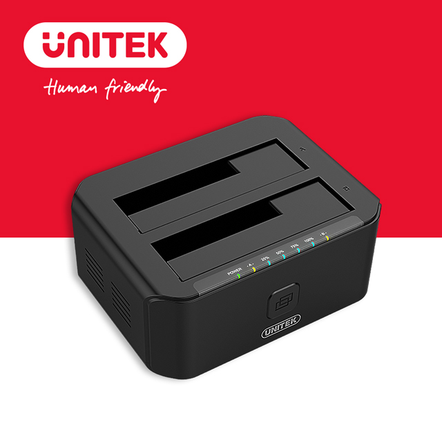UNITEK 優越者鋁合金USB3.0智慧雙槽硬碟外接盒2.5/3.5吋