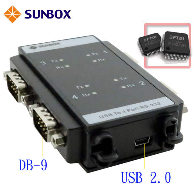 USB to RS232 4埠工規轉換器 (USI-140F)
