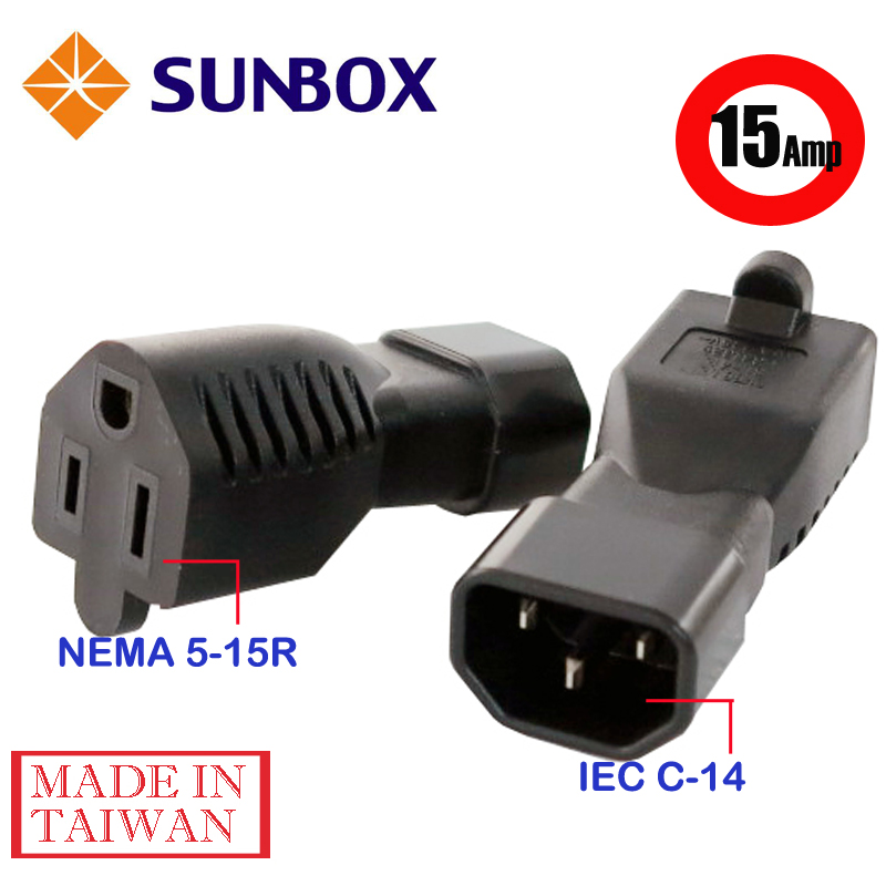 SUNBOX IEC C14 to 5-15R 電源轉接頭