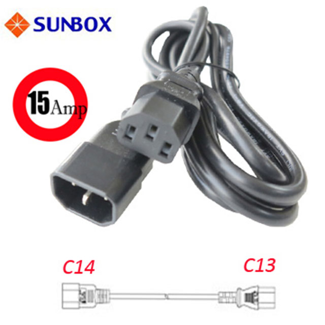 SUNBOX IEC C13 to C-14 1.8米 15A 電源線