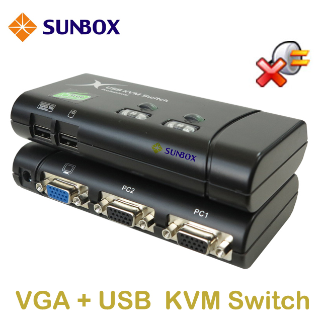 SUNBOX 2埠電腦切換器，VGA+USB介面