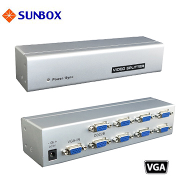 SUNBOX 8埠VGA螢幕分配器 (VS118B)