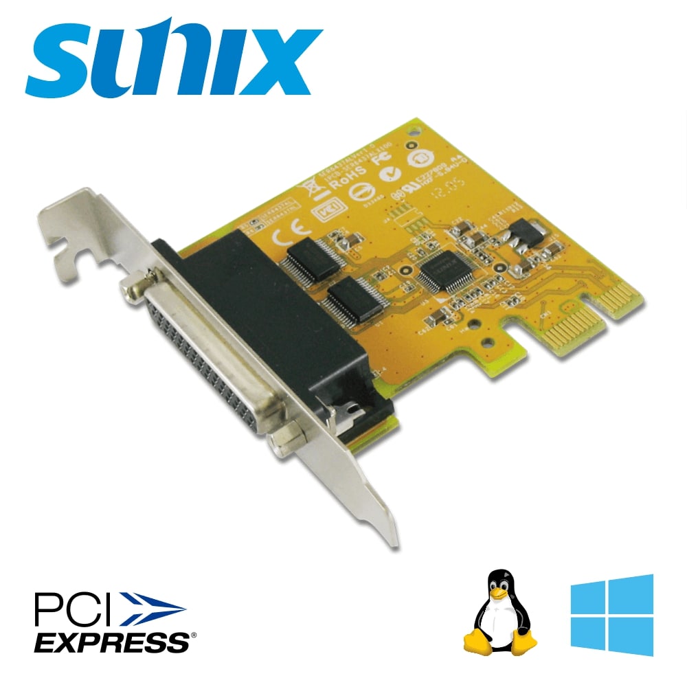 SUNIX PCIe 2埠 RS-232短擋板擴充卡 (SER6437AL)