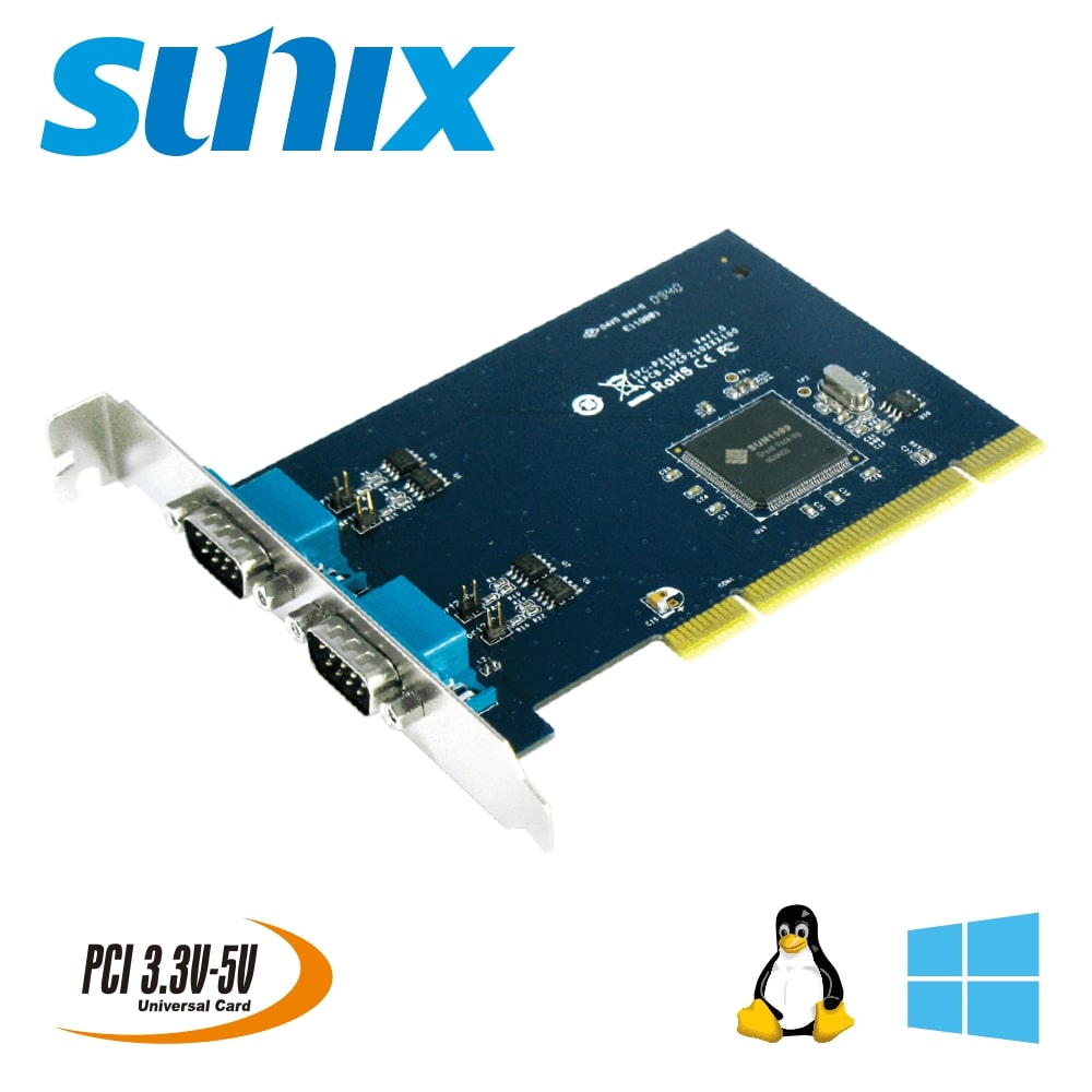 SUNIX PCI 2埠RS-422/485串列通訊卡（IPC-P2102）