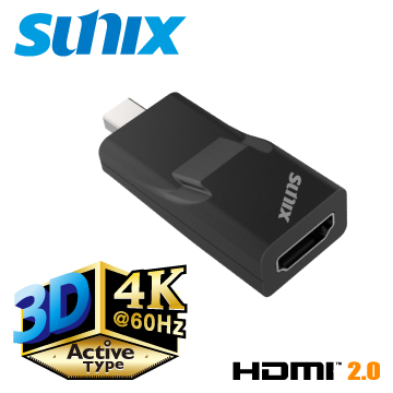 SUNIX mini DisplayPort to HDMI 2.0主動式轉換器（D2H23MD）