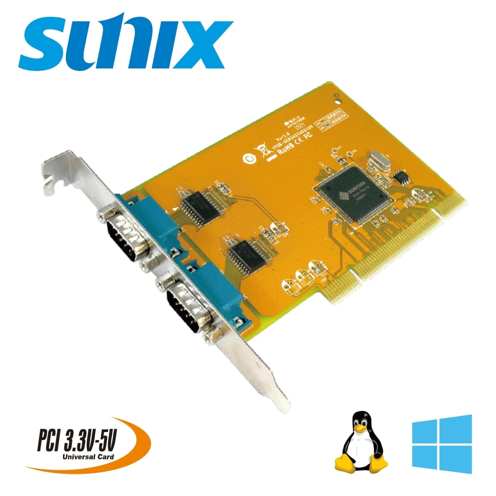 SUNIX PCI 2埠 RS-232擴充卡 (SER5037A)