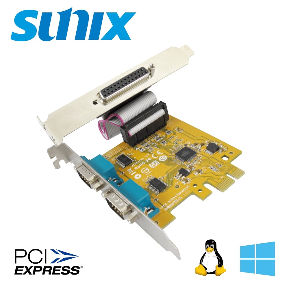 SUNIX PCIe 2埠 RS-232/1埠Parallel卡 (MIO6479A)
