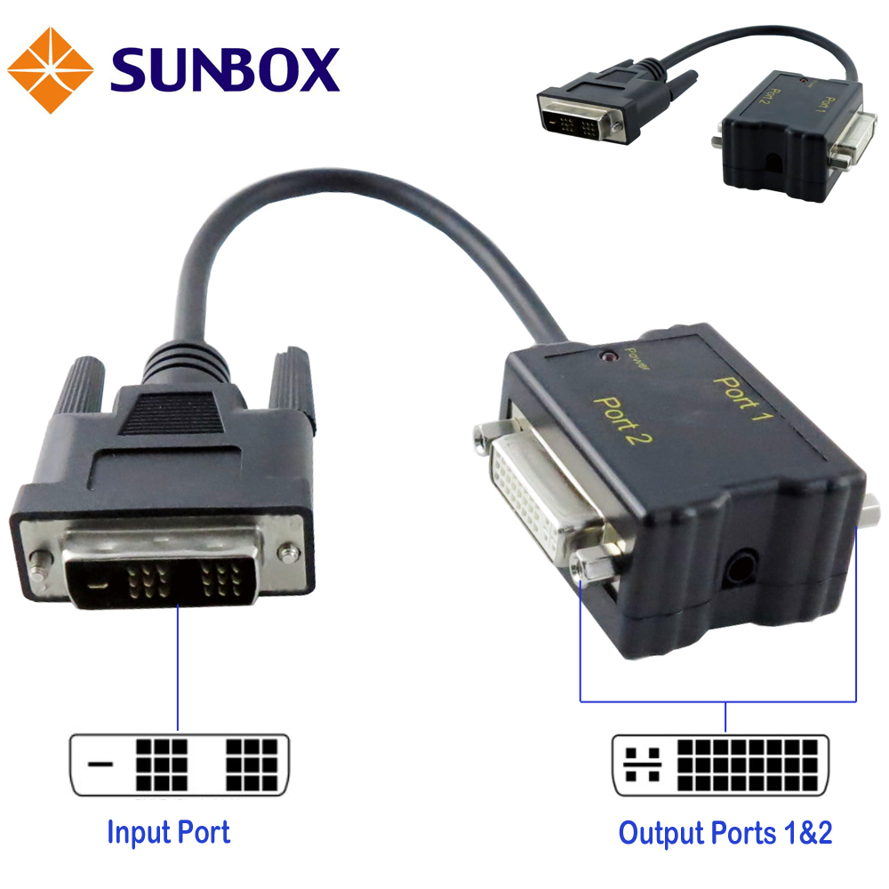 SUNBOX 2埠 DVI 螢幕分配器 (VDS102N)