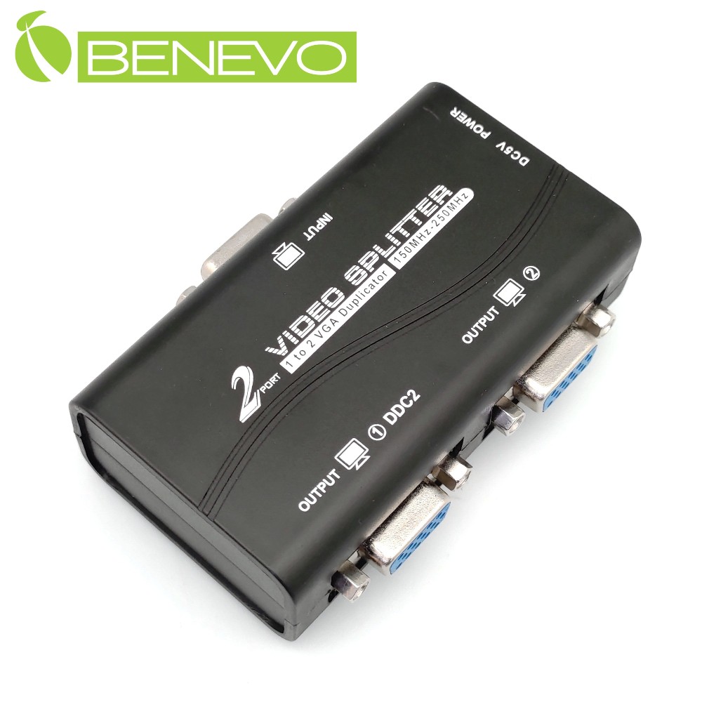 BENEVO實用型 2埠VGA螢幕視訊分配器
