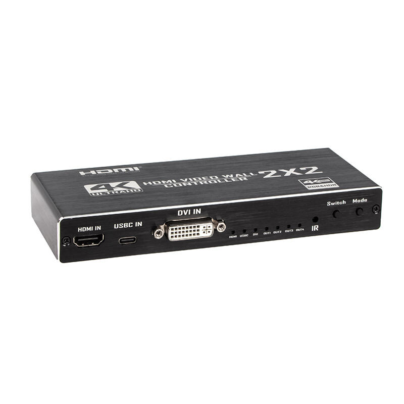 【易控王】2x2HDMI電視牆拼接器 螢幕拼接器 4螢幕拼接 大螢幕廣告牆面 支援USB-C/DVI(40-226-06)