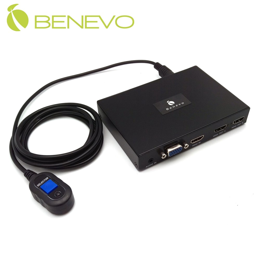 BENEVO 雙介面HDMI/VGA影音切換轉雙HDMI分配器