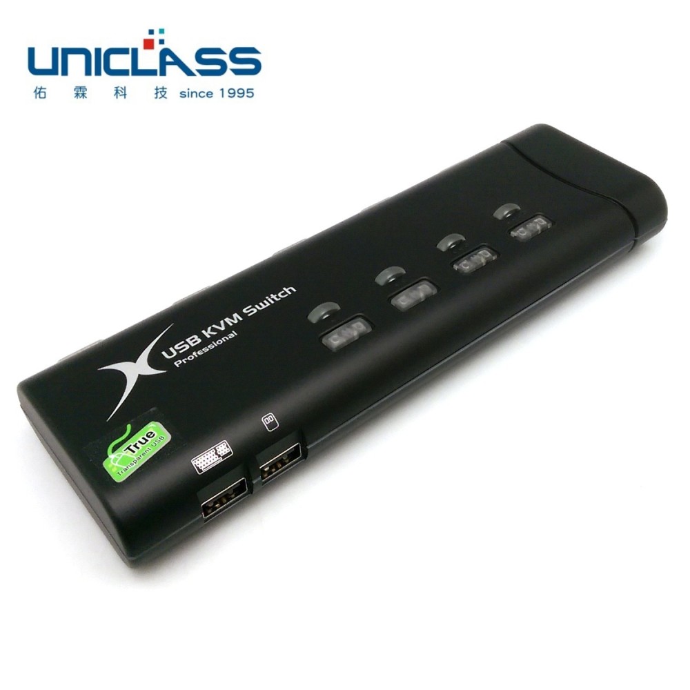 【UNICLASS】AH-04 4埠埠掌上薄型VGA USB電腦切換器
